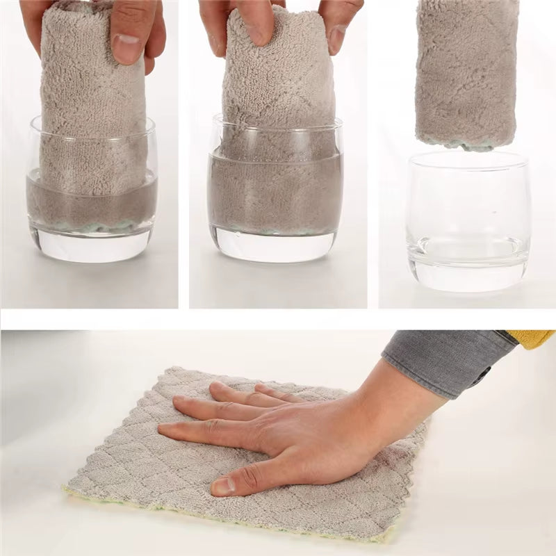 LMETJMA 10Pcs Kitchen Cloth Dish Towels Super Absorbent 